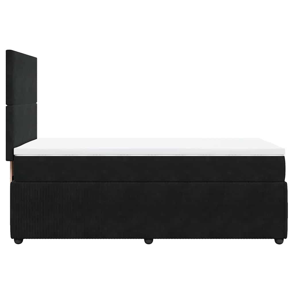 Sommier à lattes de lit avec matelas Noir 100x200 cm Velours - XIOS