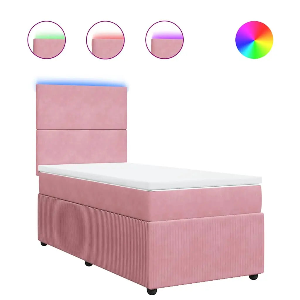 Sommier à lattes de lit avec matelas Rose 100x200 cm Velours - XIOS