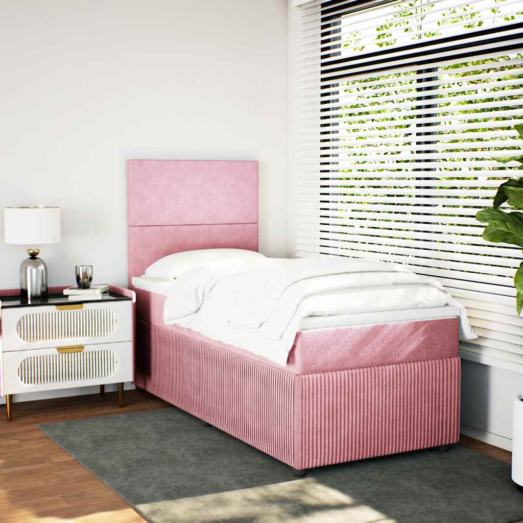 Sommier à lattes de lit avec matelas Rose 100x200 cm Velours - XIOS