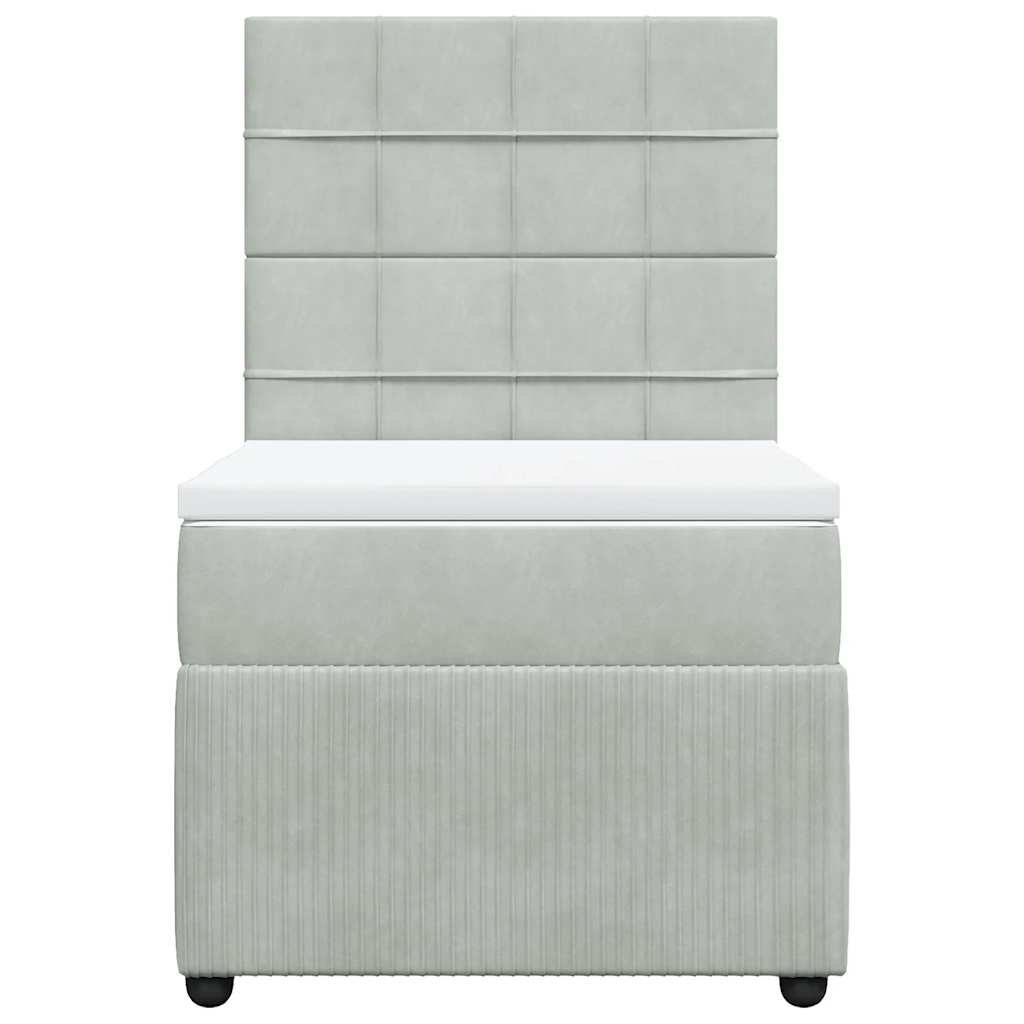 Sommier à lattes de lit et matelas Gris clair 100x200cm Velours - XIOS