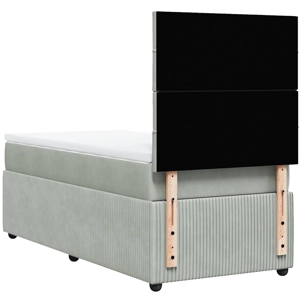 Sommier à lattes de lit et matelas Gris clair 100x200cm Velours - XIOS