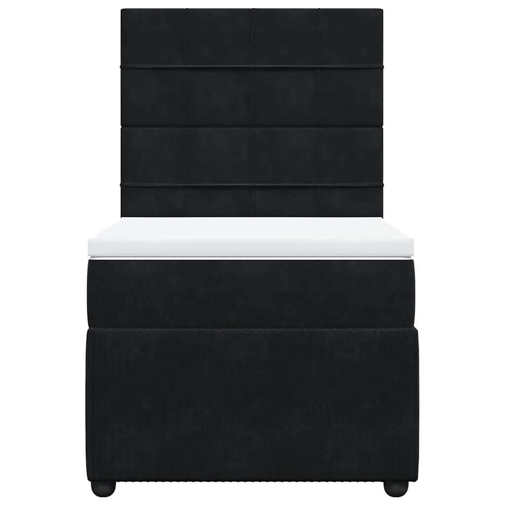 Sommier à lattes de lit avec matelas Noir 100x200 cm Velours - XIOS