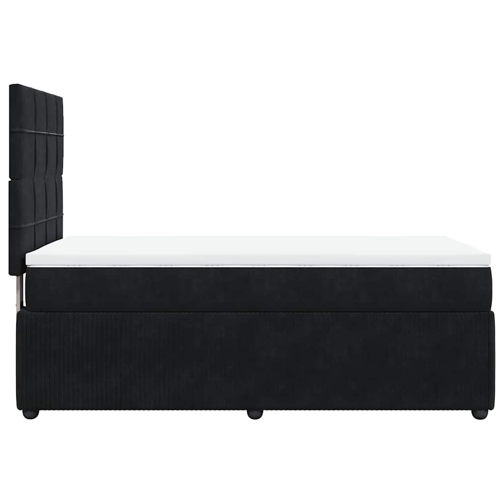 Sommier à lattes de lit avec matelas Noir 100x200 cm Velours - XIOS