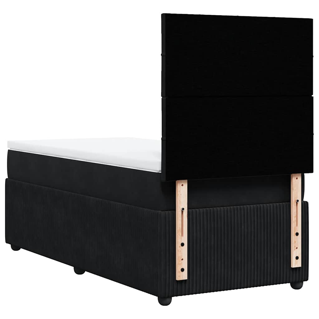 Sommier à lattes de lit avec matelas Noir 100x200 cm Velours - XIOS