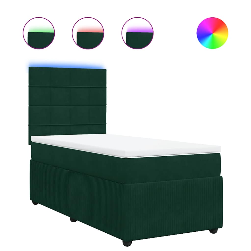 Sommier à lattes de lit avec matelas Vert foncé 100x200 cm - XIOS