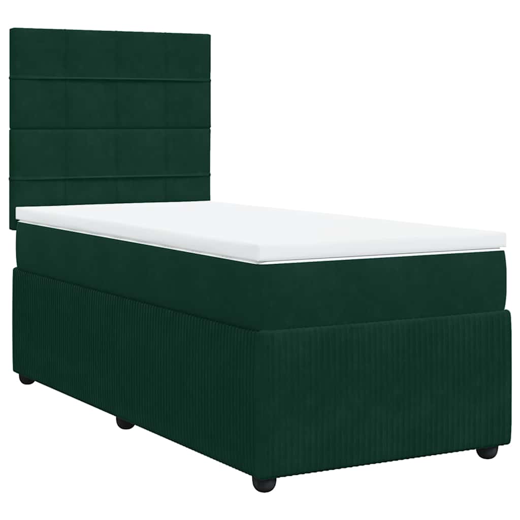 Sommier à lattes de lit avec matelas Vert foncé 100x200 cm - XIOS