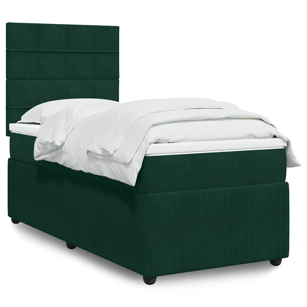 Sommier à lattes de lit avec matelas Vert foncé 100x200 cm - XIOS