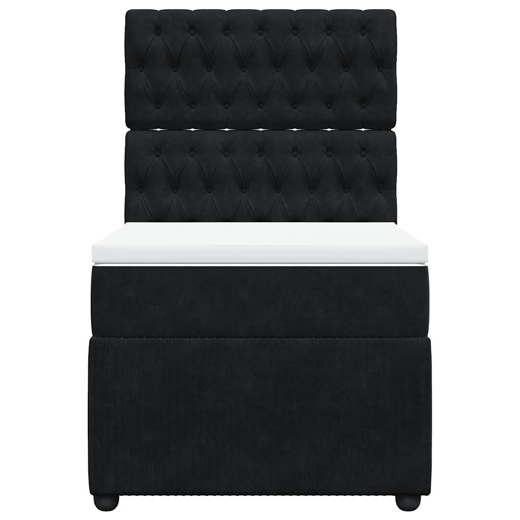 Sommier à lattes de lit avec matelas Noir 100x200 cm Velours - XIOS