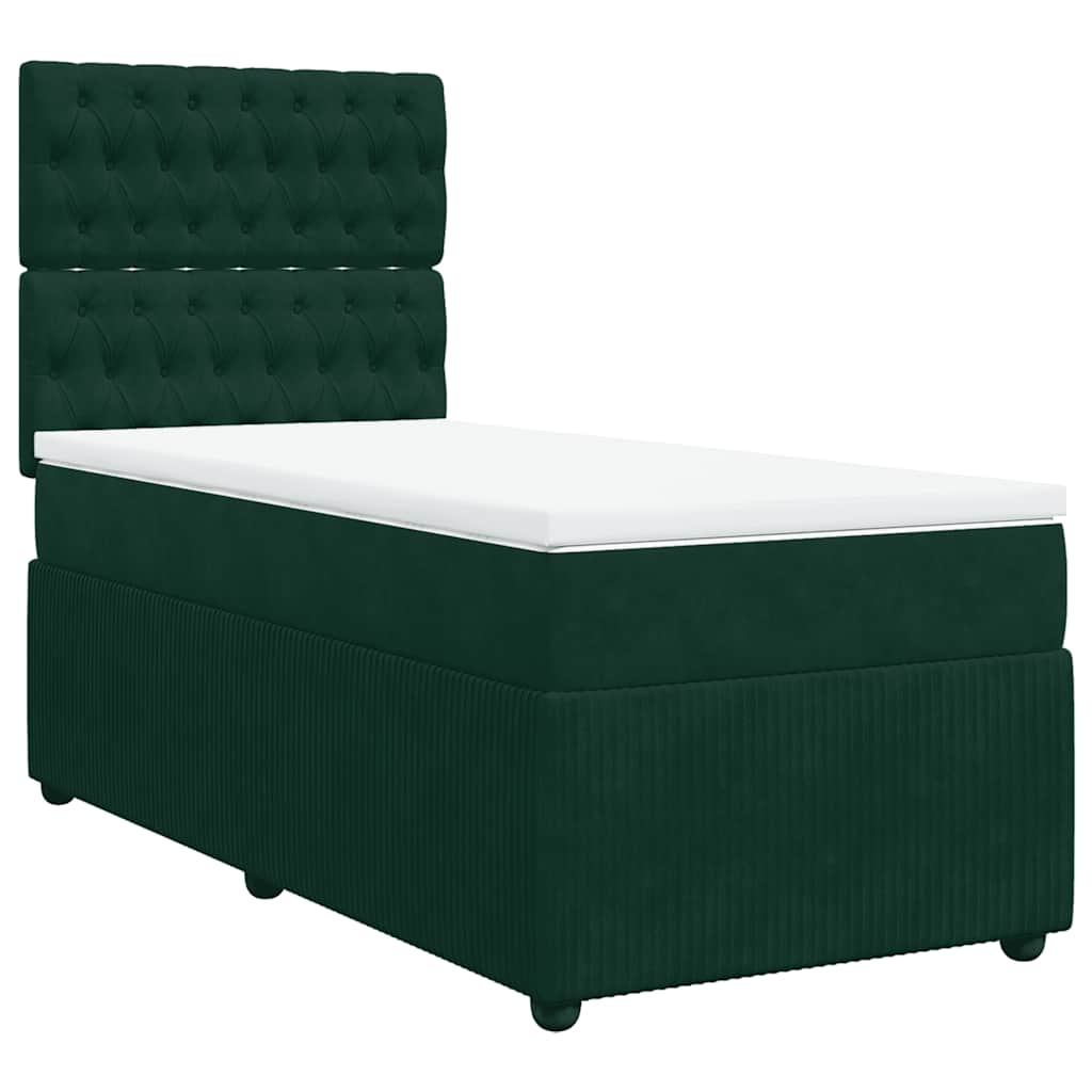 Sommier à lattes de lit avec matelas Vert foncé 100x200 cm - XIOS