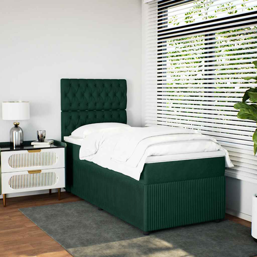 Sommier à lattes de lit avec matelas Vert foncé 100x200 cm - XIOS