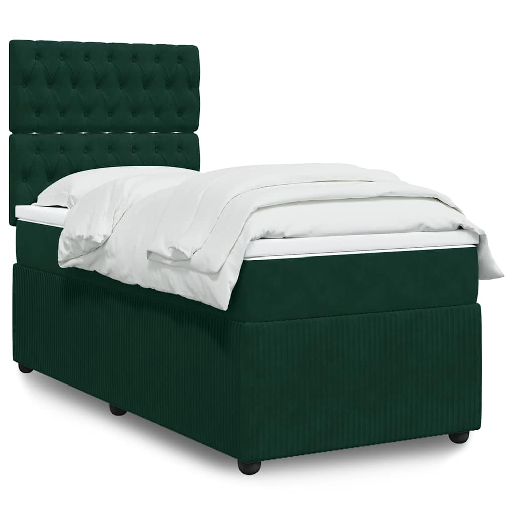 Sommier à lattes de lit avec matelas Vert foncé 100x200 cm - XIOS