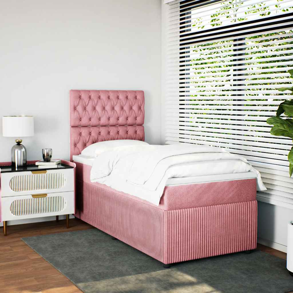 Sommier à lattes de lit avec matelas Rose 100x200 cm Velours - XIOS
