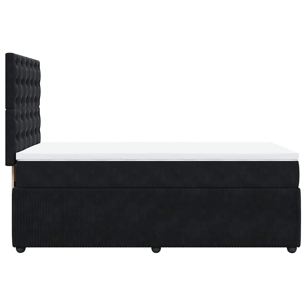 Sommier à lattes de lit avec matelas Noir 100x200 cm Velours - XIOS