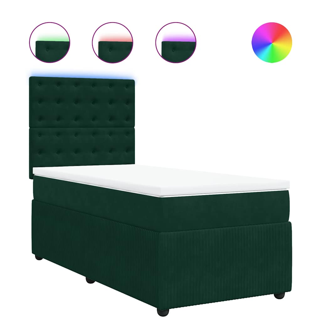 Sommier à lattes de lit avec matelas Vert foncé 100x200 cm - XIOS