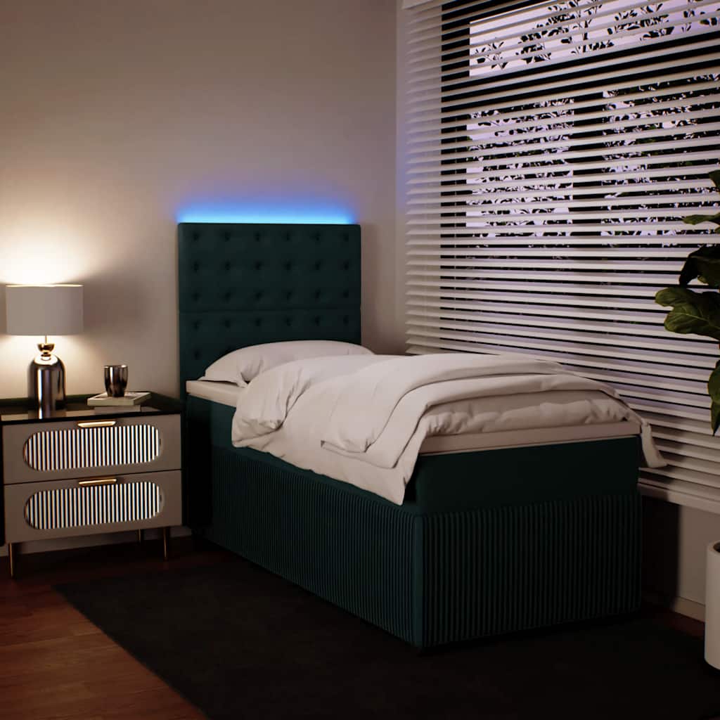 Sommier à lattes de lit avec matelas Vert foncé 100x200 cm - XIOS