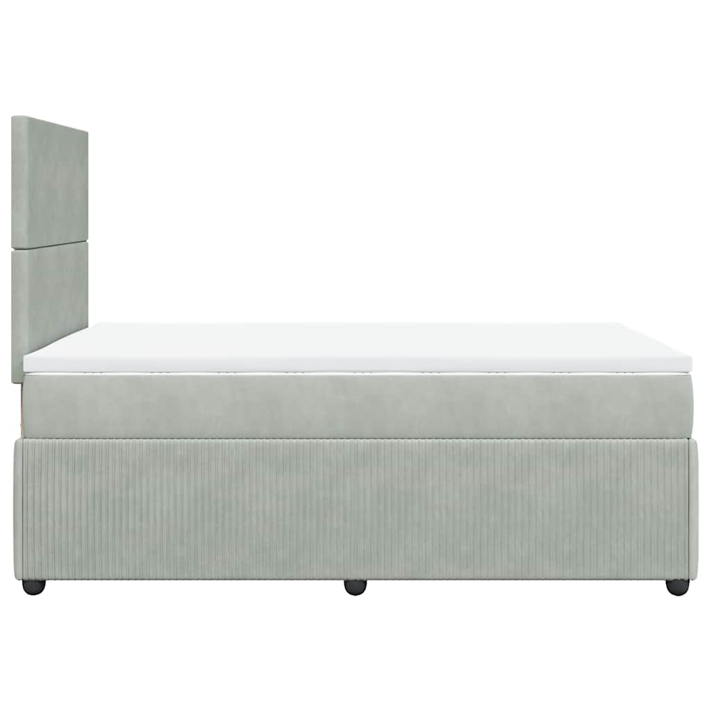 Sommier à lattes de lit et matelas gris clair 120x190cm velours - XIOS