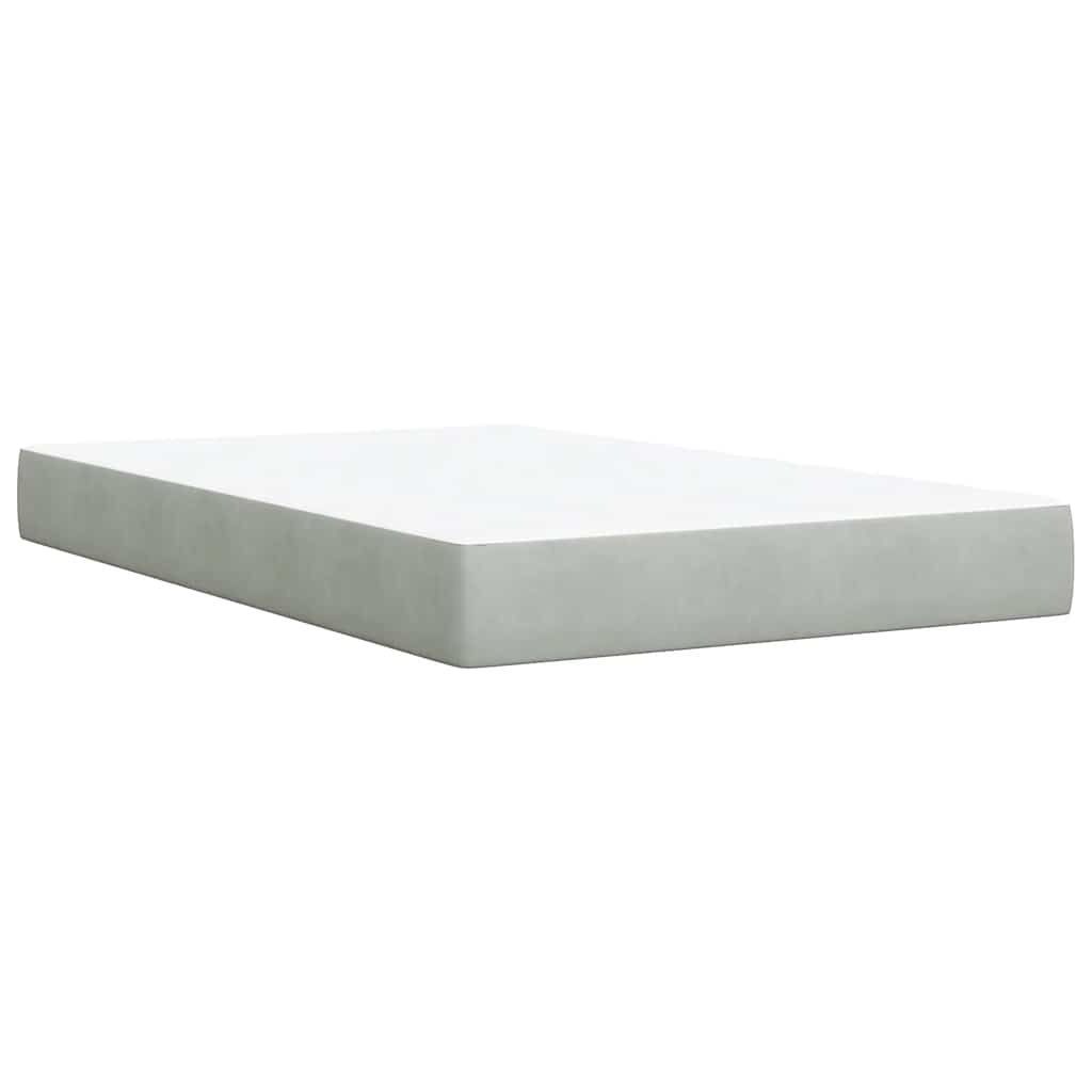 Sommier à lattes de lit et matelas gris clair 120x190cm velours - XIOS