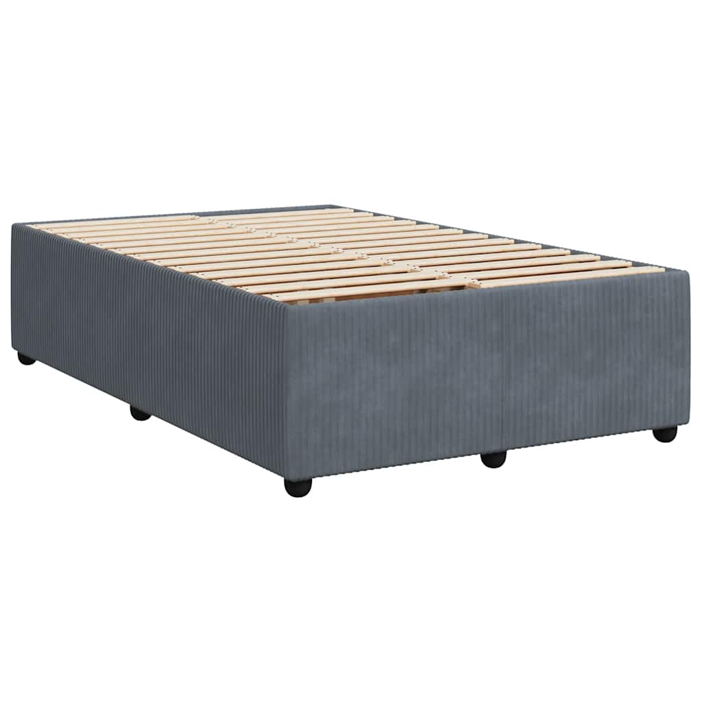 Sommier à lattes de lit et matelas gris foncé 120x190cm velours - XIOS