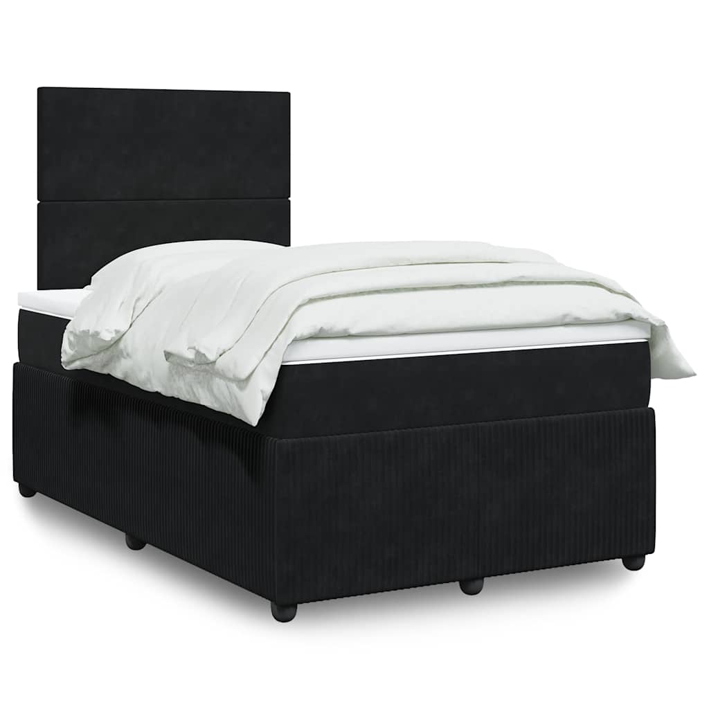 Sommier à lattes de lit avec matelas noir 120x190 cm velours - XIOS