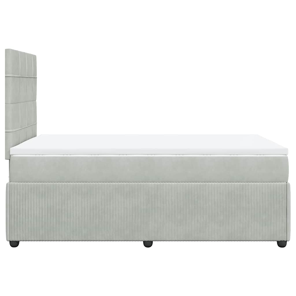 Sommier à lattes de lit et matelas gris clair 120x190cm velours - XIOS