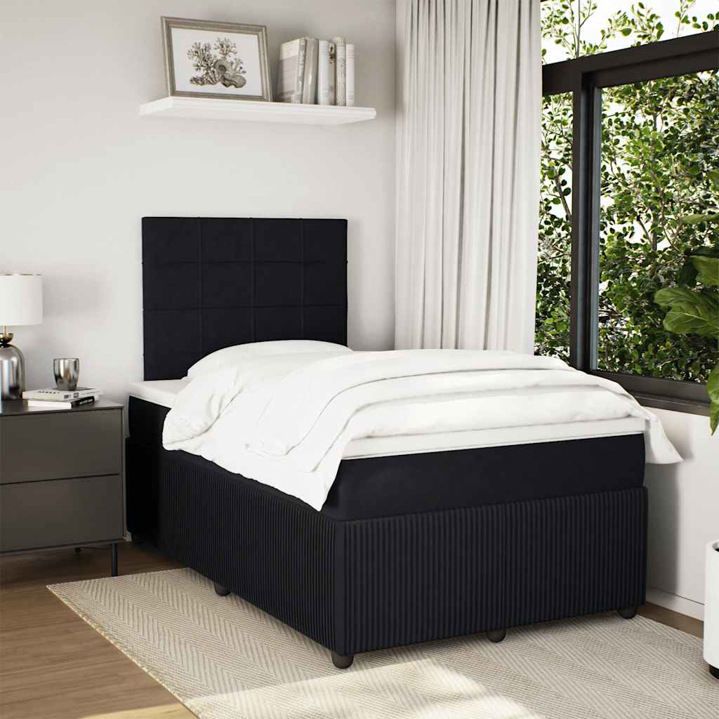 Sommier à lattes de lit avec matelas noir 120x190 cm velours - XIOS