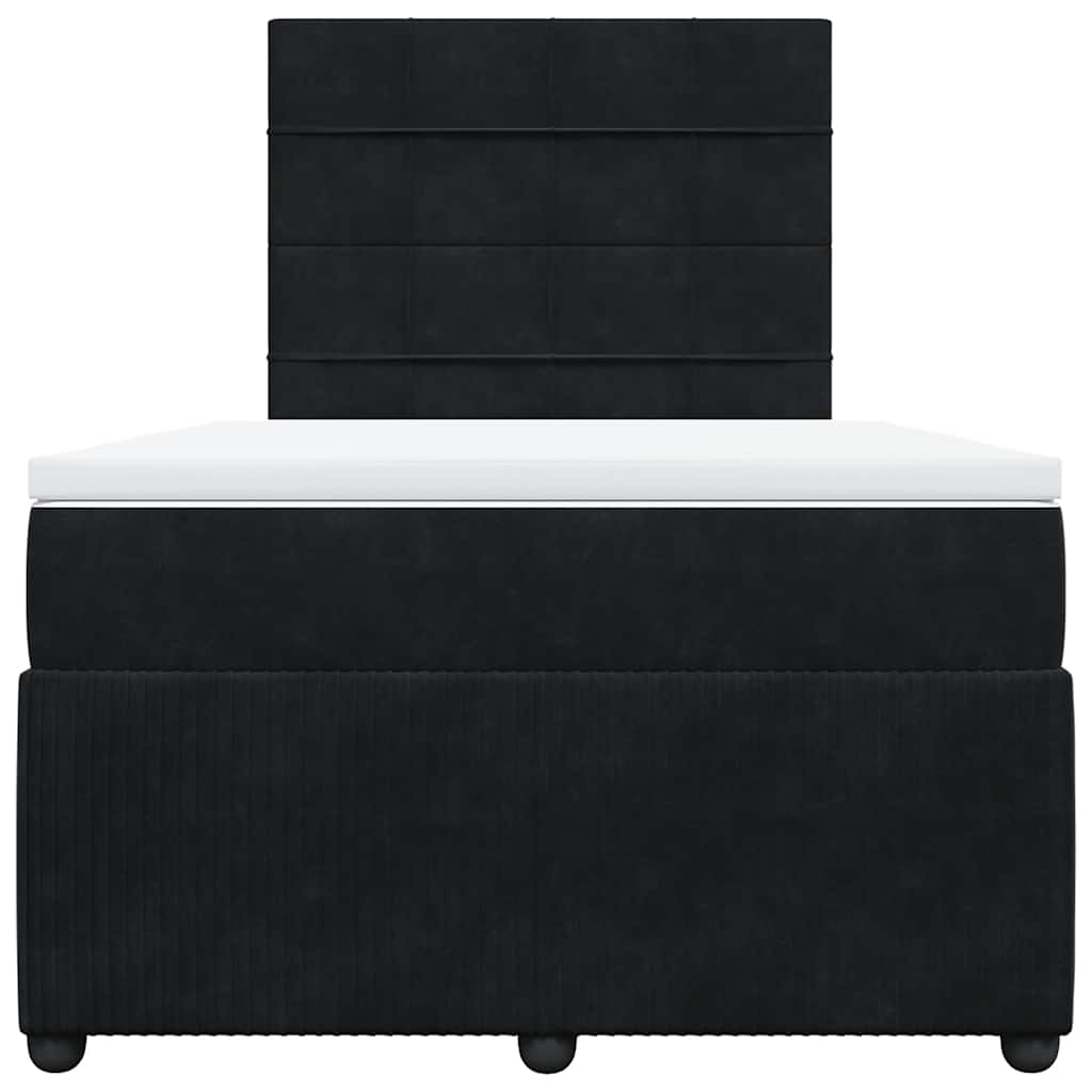 Sommier à lattes de lit avec matelas noir 120x190 cm velours - XIOS