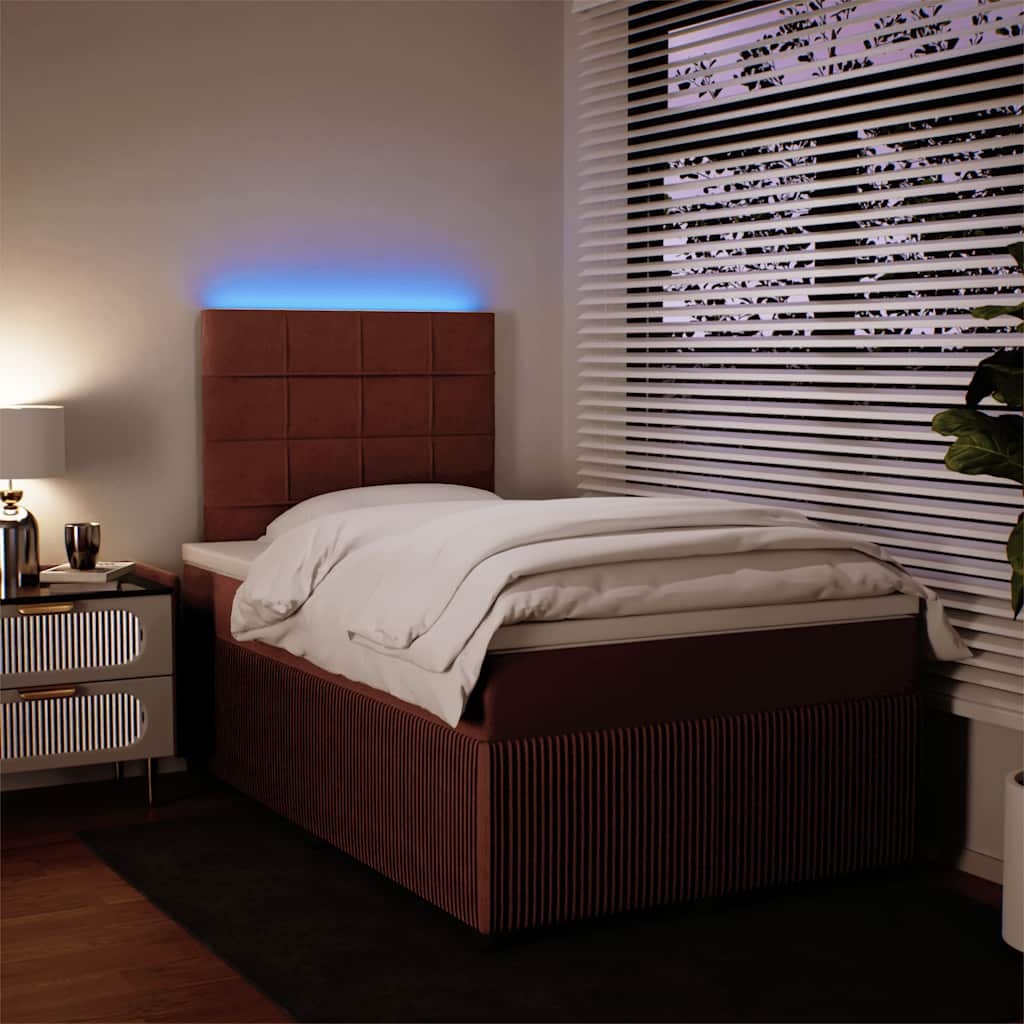 Sommier à lattes de lit avec matelas rose 120x190 cm velours - XIOS