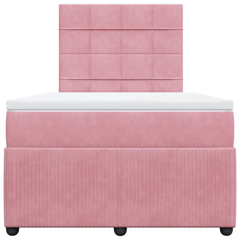 Sommier à lattes de lit avec matelas rose 120x190 cm velours - XIOS
