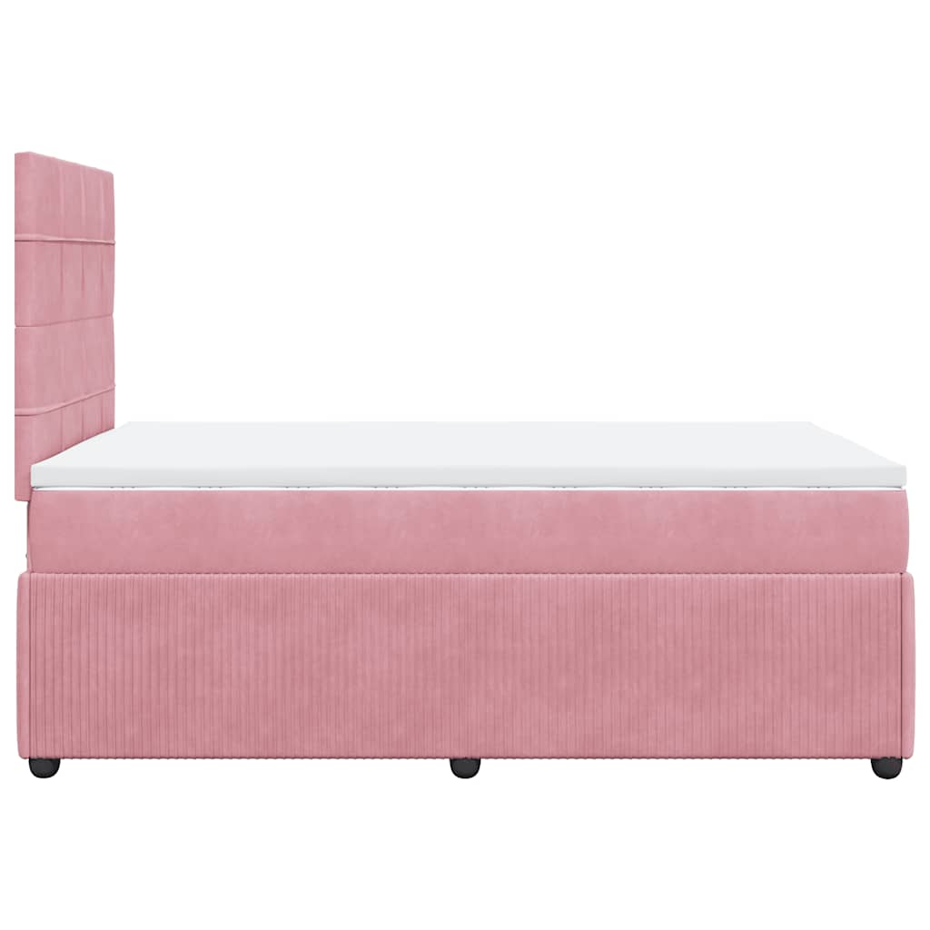 Sommier à lattes de lit avec matelas rose 120x190 cm velours - XIOS