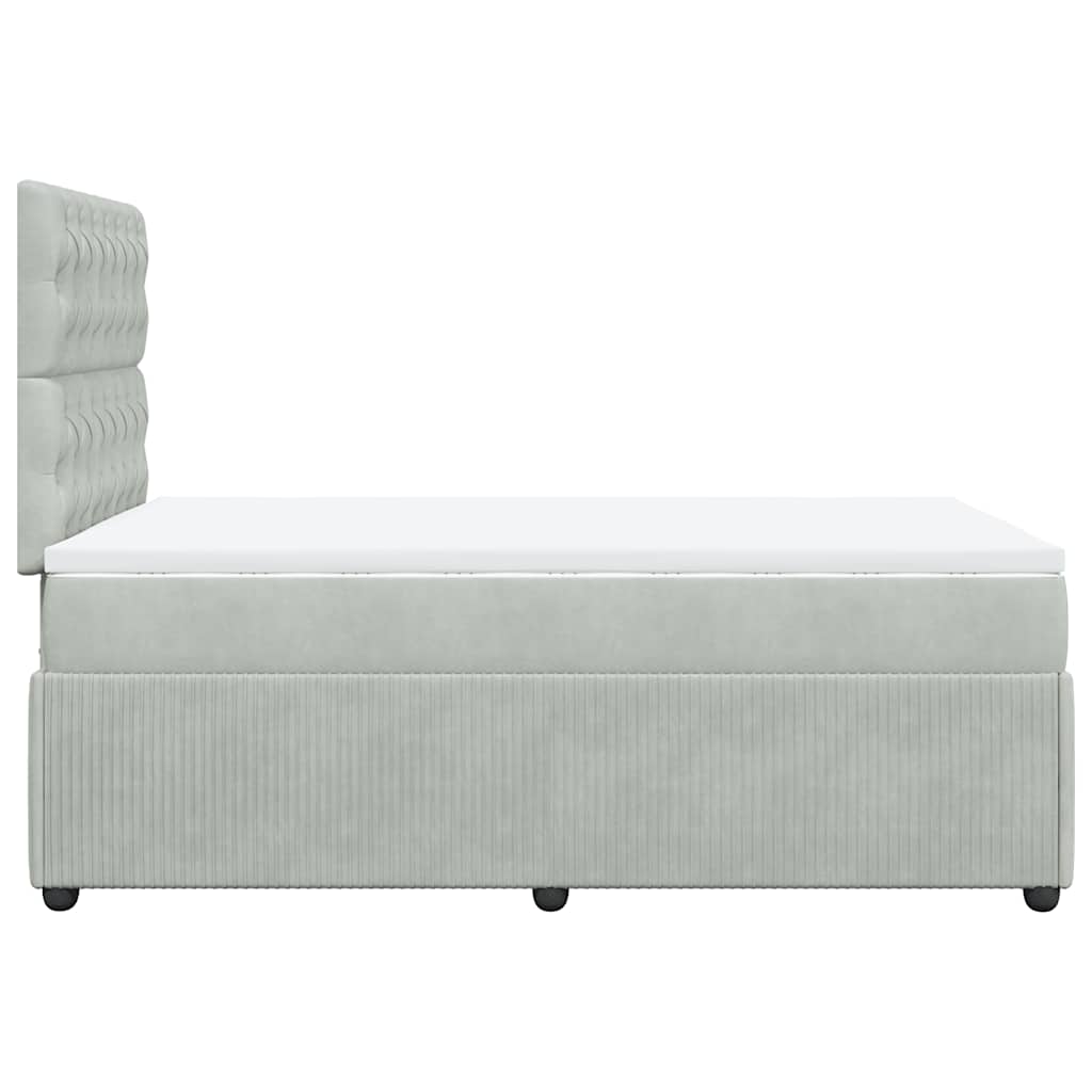 Sommier à lattes de lit et matelas gris clair 120x190cm velours - XIOS