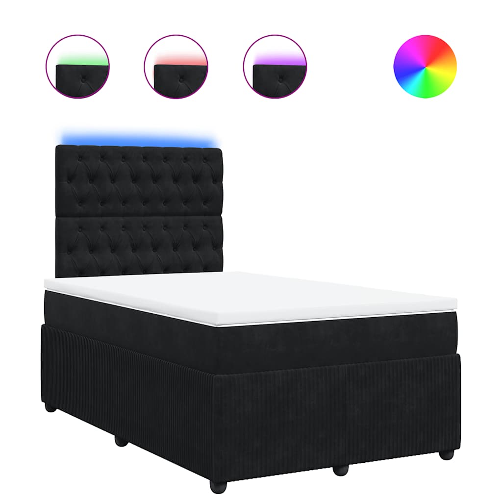 Sommier à lattes de lit avec matelas noir 120x190 cm velours - XIOS