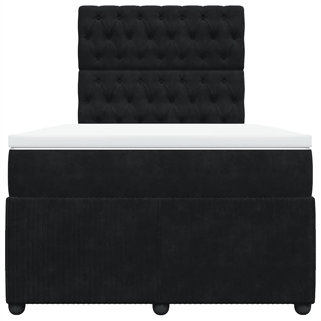 Sommier à lattes de lit avec matelas noir 120x190 cm velours - XIOS