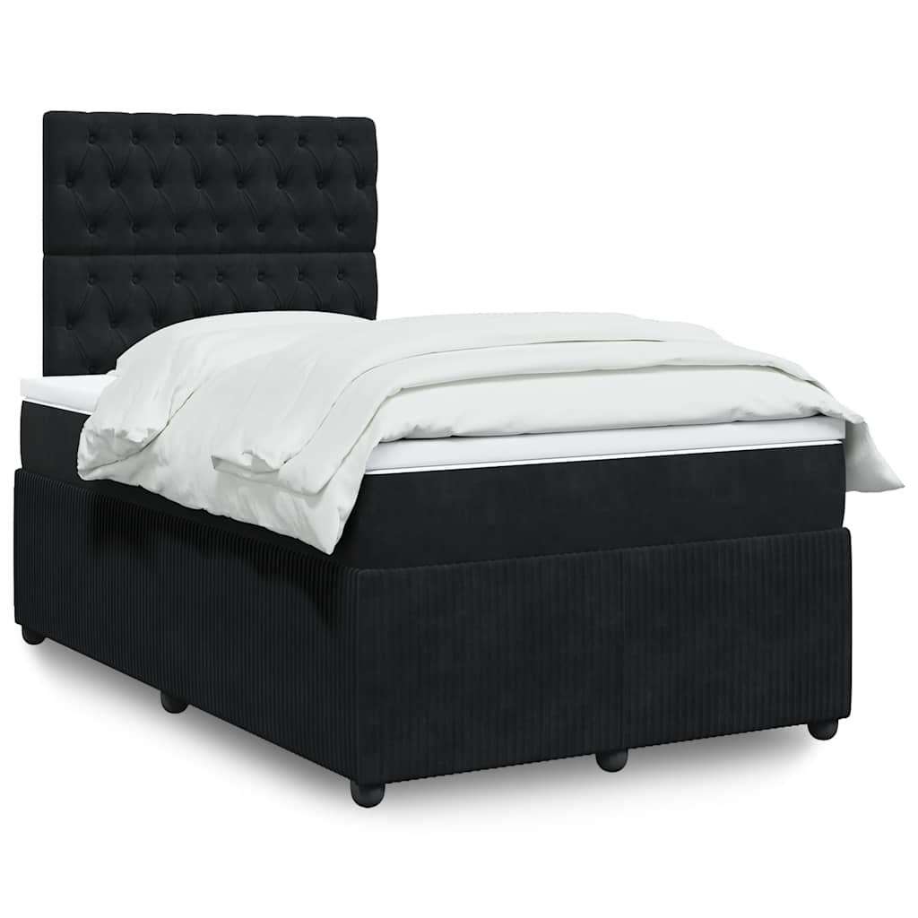 Sommier à lattes de lit avec matelas noir 120x190 cm velours - XIOS