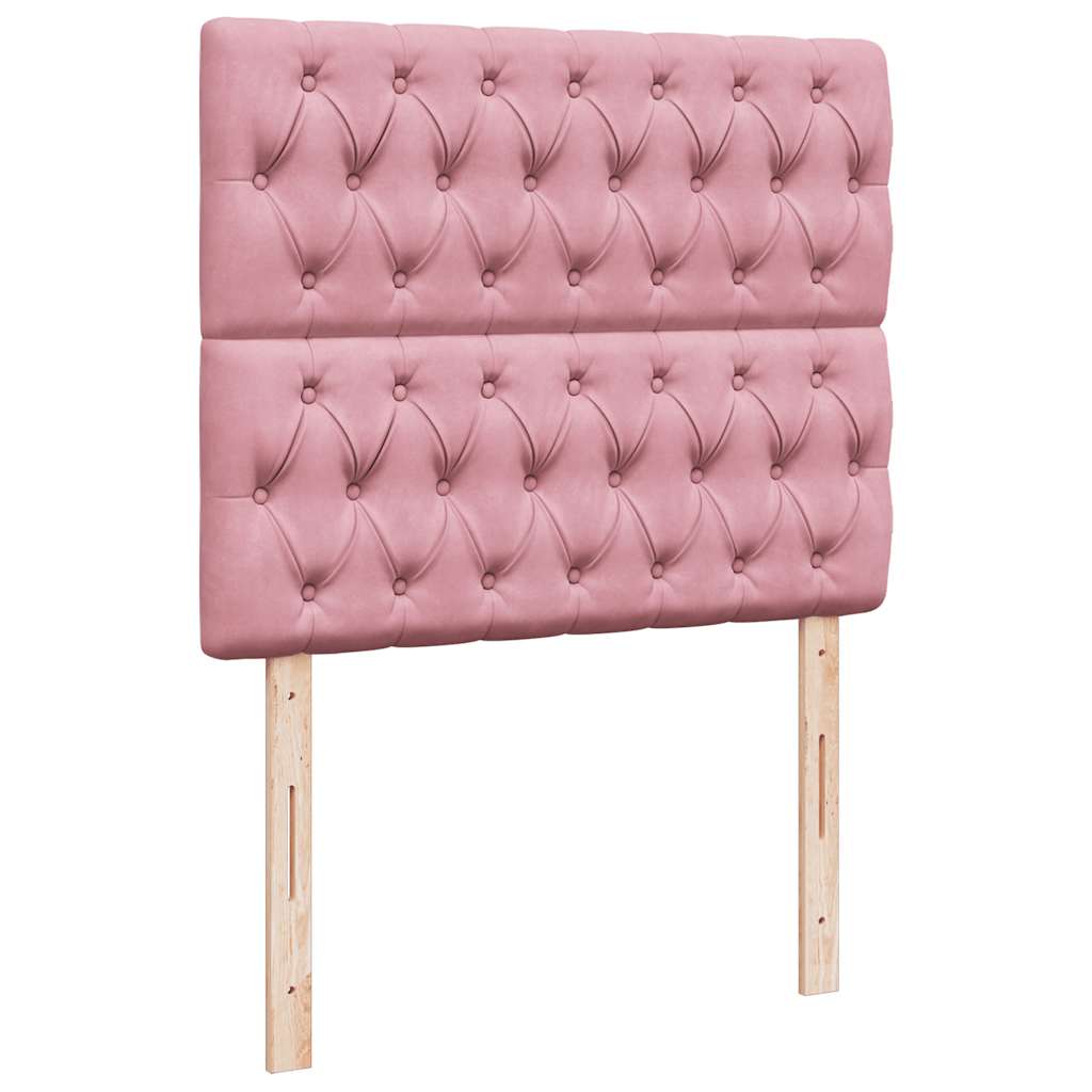 Sommier à lattes de lit avec matelas rose 120x190 cm velours - XIOS