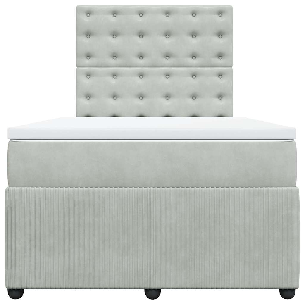 Sommier à lattes de lit et matelas gris clair 120x190cm velours - XIOS