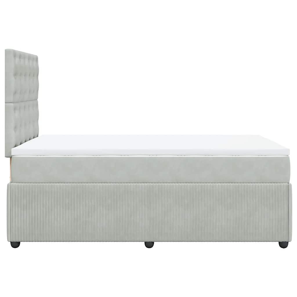 Sommier à lattes de lit et matelas gris clair 120x190cm velours - XIOS