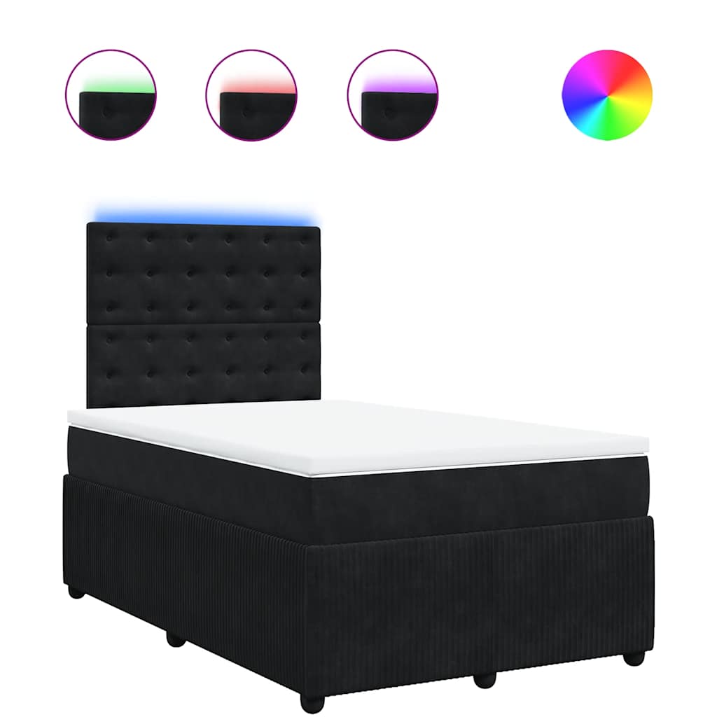 Sommier à lattes de lit avec matelas noir 120x190 cm velours - XIOS