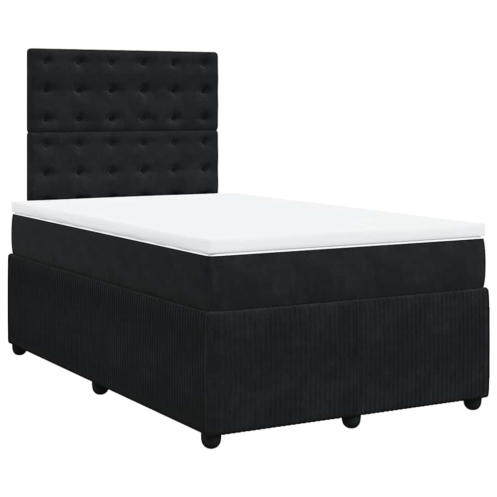 Sommier à lattes de lit avec matelas noir 120x190 cm velours - XIOS