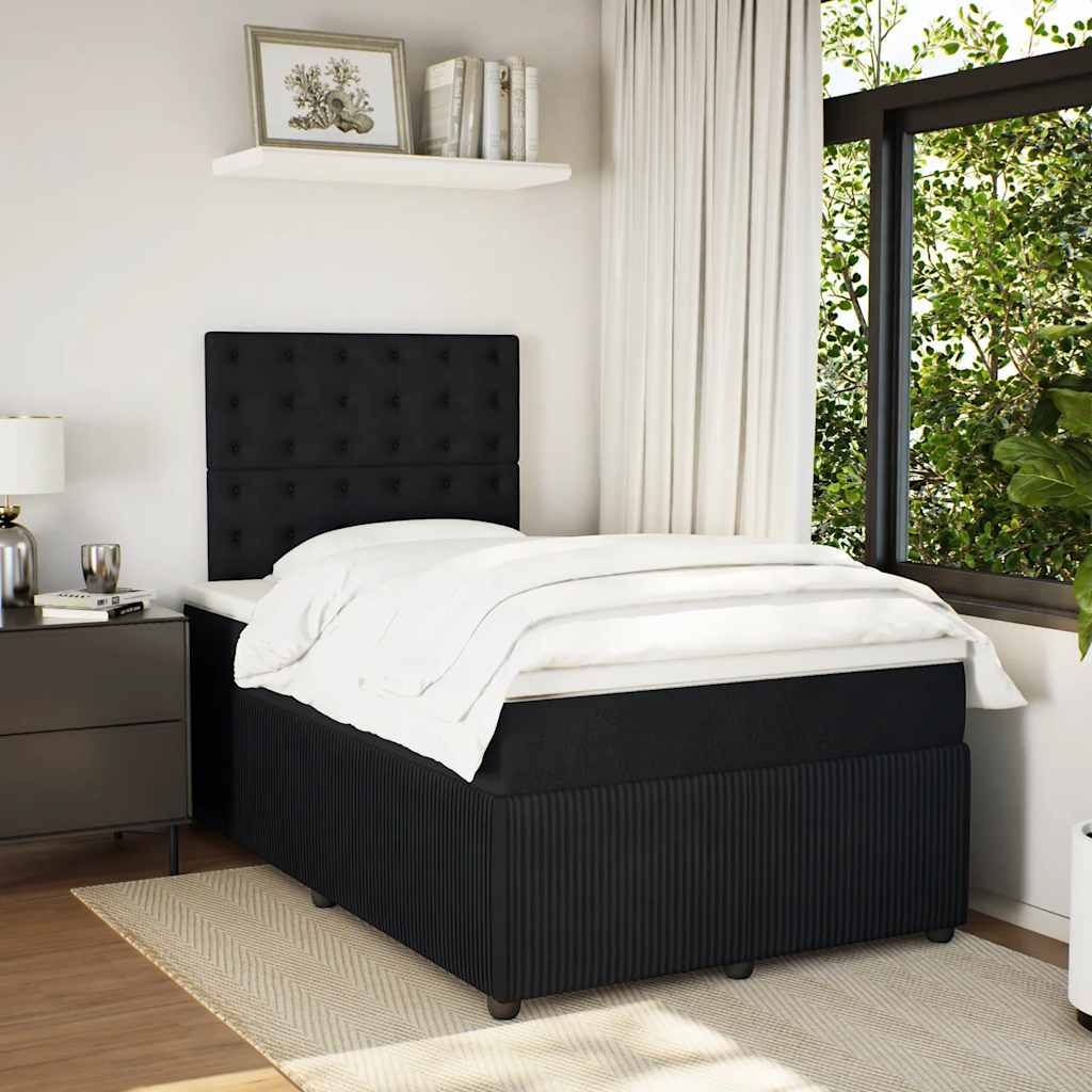 Sommier à lattes de lit avec matelas noir 120x190 cm velours - XIOS