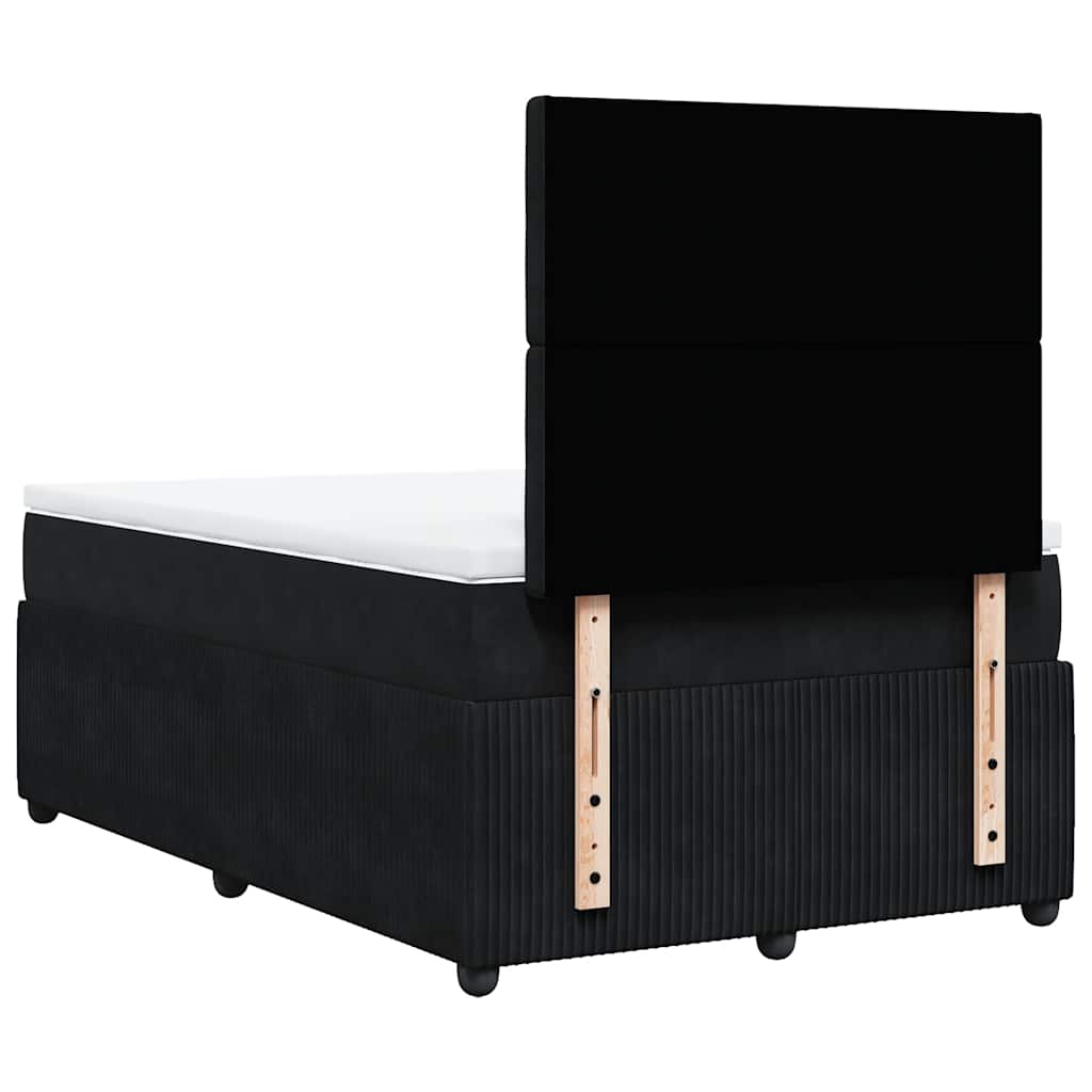Sommier à lattes de lit avec matelas noir 120x190 cm velours - XIOS