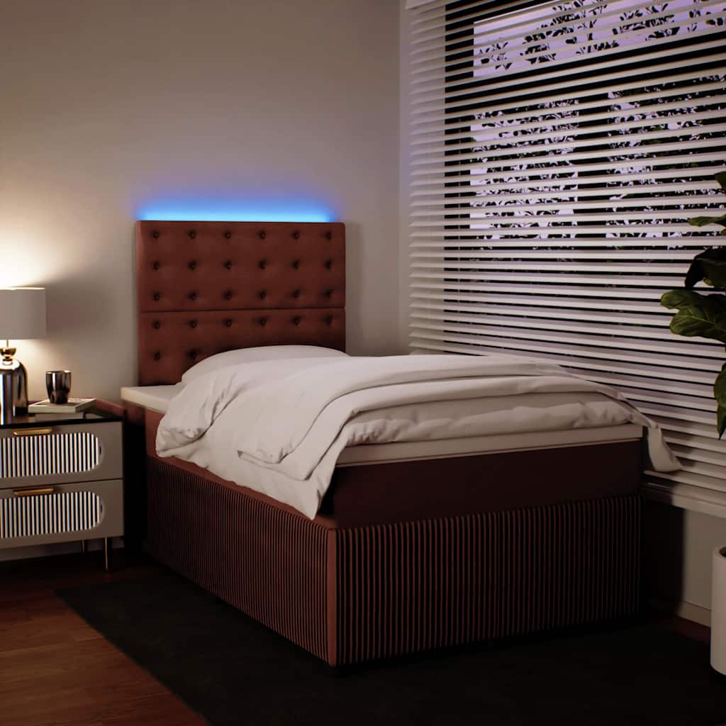 Sommier à lattes de lit avec matelas rose 120x190 cm velours - XIOS