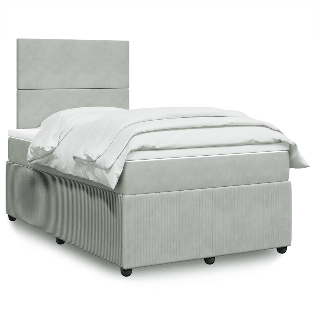 Sommier à lattes de lit et matelas Gris clair 120x200cm Velours - XIOS