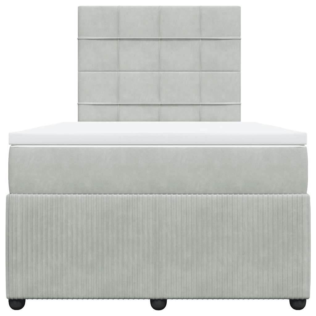 Sommier à lattes de lit et matelas Gris clair 120x200cm Velours - XIOS