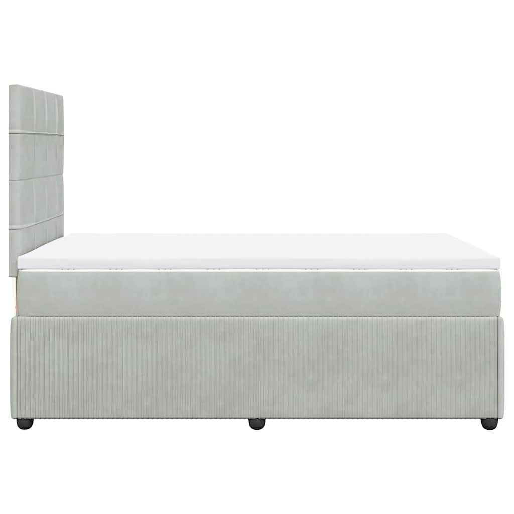 Sommier à lattes de lit et matelas Gris clair 120x200cm Velours - XIOS