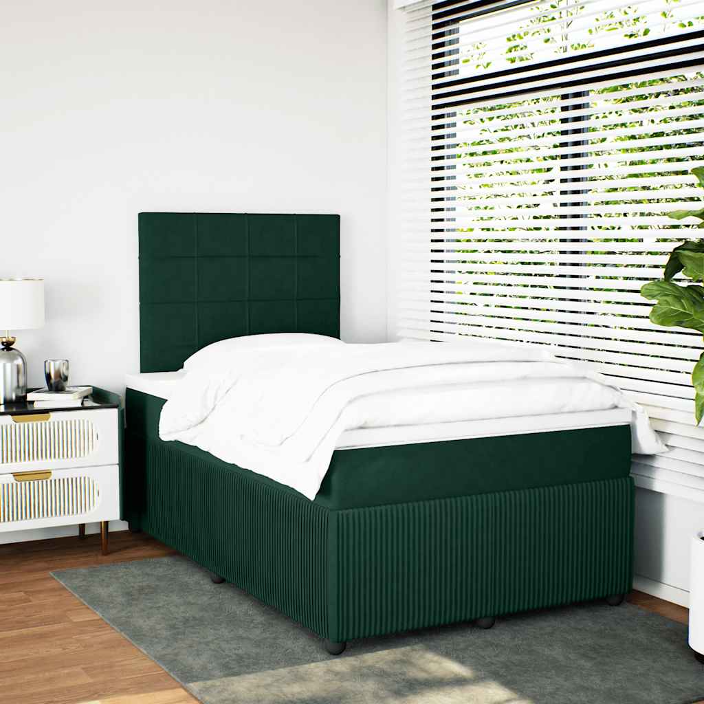 Sommier à lattes de lit et matelas Vert foncé 120x200cm Velours - XIOS