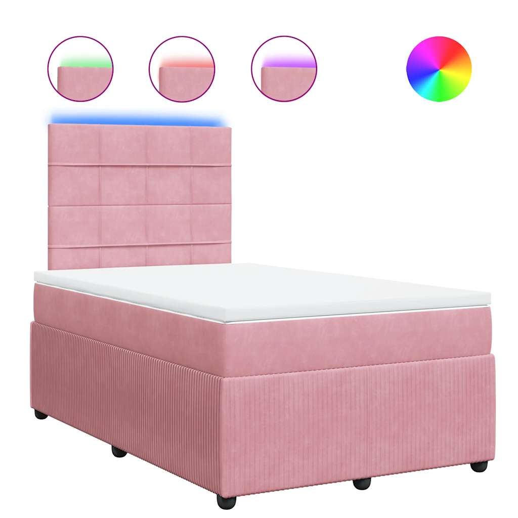 Sommier à lattes de lit avec matelas Rose 120x200 cm Velours