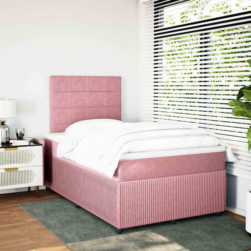 Sommier à lattes de lit avec matelas Rose 120x200 cm Velours