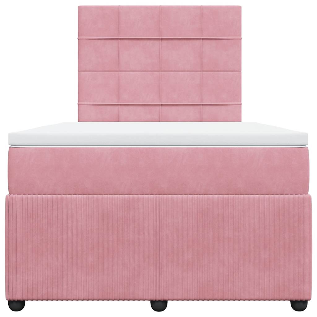 Sommier à lattes de lit avec matelas Rose 120x200 cm Velours