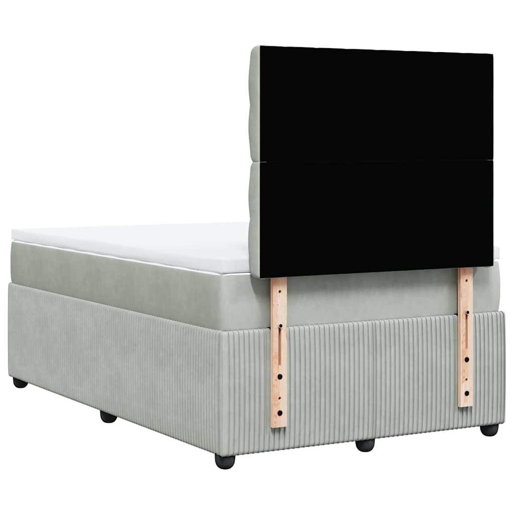 Sommier à lattes de lit et matelas Gris clair 120x200cm Velours - XIOS