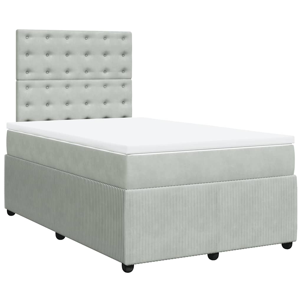 Sommier à lattes de lit et matelas Gris clair 120x200cm Velours - XIOS